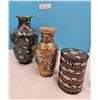 Image 1 : Ten inch Asian Vase with Container (8")