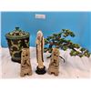 Image 1 : Beautiful Vase & Asian Statue with a decorative Imitation Bonsai Tree