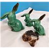 Image 3 : Two Painted Pony Pieces with Three Green Bunny Ornaments #1509  #8158