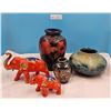 Image 1 : Beautiful Antique Vases With Two Collectible Elephants