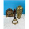 Image 1 : Souvenir Crumb Catcher  Large Japanese Brass Vase & Brass Bell with Wood Handle