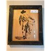 Image 1 : Craved Cowboy Art Framed 12W x 13H