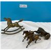 Image 1 : Antique Brass Rocking Horse & Vintage Horse and Wagon