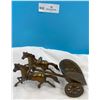 Image 3 : Antique Brass Rocking Horse & Vintage Horse and Wagon