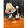 Image 1 : Pair Of Vintage Lamps One Missing Lamp Shade