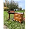 Image 1 : Solid Wood Nightstand And Vintage School Desk