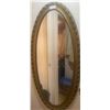 Image 1 : Vintage Wooden Oval Ornate Mirror gold in colour