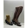 Image 1 : 1920s Victorian Laceup Boots Ankle High & Knee High Vintage Antique Boots