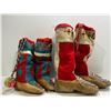 Image 1 : 2 Pairs Of Indigenous Boots - Approximately Size Meduim & Large