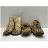 Image 1 : Blackfoot Moccasins Beaded and Native American Leather Woodlands Antique Moccasins