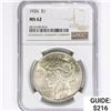 Image 1 : 1926 Silver Peace Dollar NGC MS62