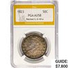 Image 1 : 1823 Capped Bust 50C PGA AU58 Patched 3, O-101a