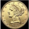 Image 1 : 1885 $5 Gold Half Eagle CHOICE AU