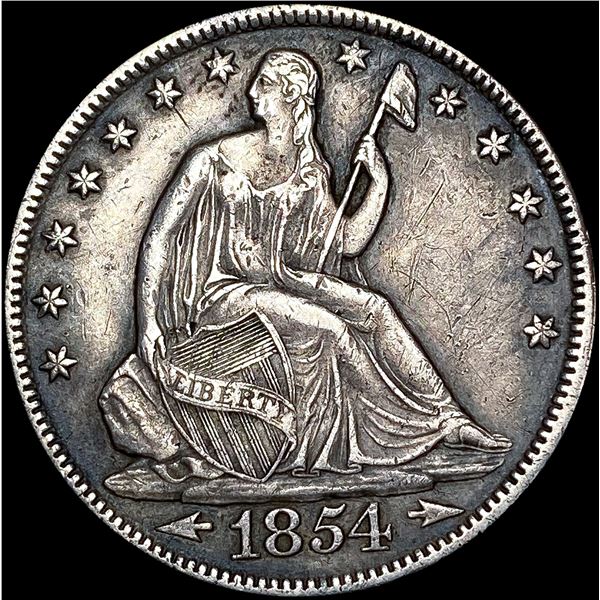 1854 Arws Seated Liberty Half Dollar NEARLY UNCIRC