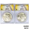 Image 1 : (2) Peace Silver Dollars ANACS MS 1922-1923