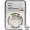 Image 1 : 1887 Morgan Silver Dollar NGC MS64