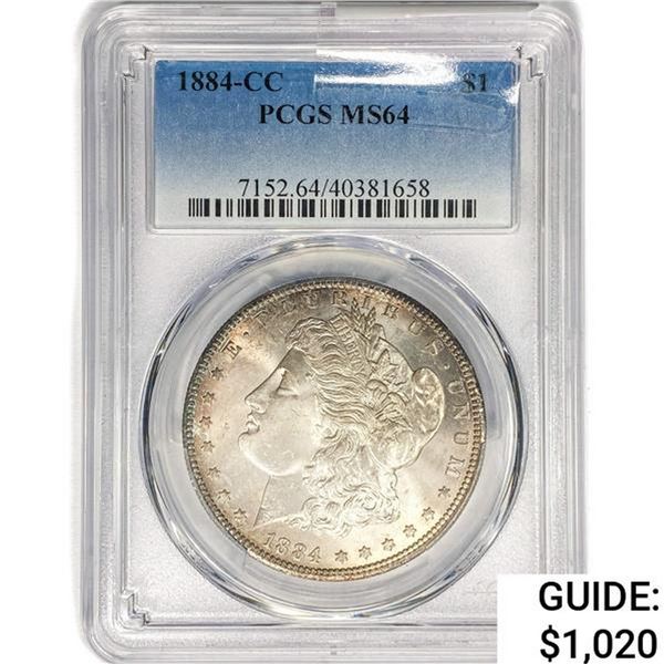 1884-CC Morgan Silver Dollar PCGS MS64