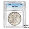 1863 Seated Liberty Silver Dollar ICG AU55