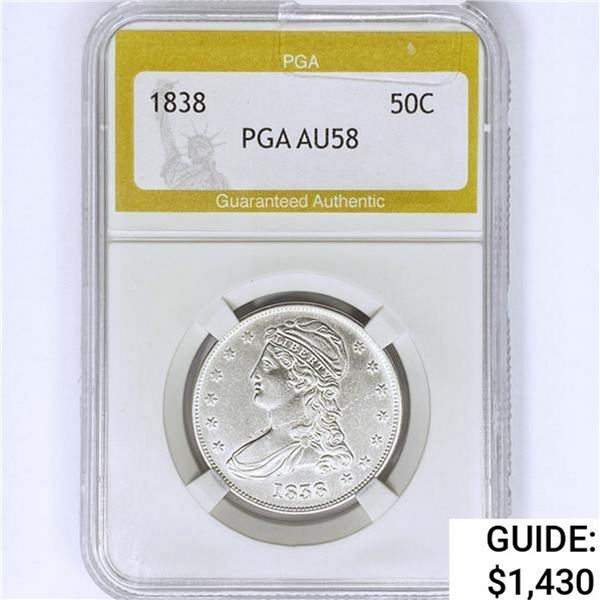 1838 Capped Bust Half Dollar PGA AU58