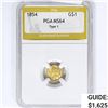Image 1 : 1854 Rare Gold Dollar PGA MS64