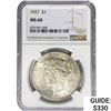 Image 1 : 1927 Silver Peace Dollar NGC MS60