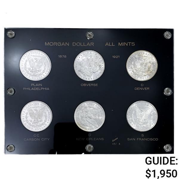 1878-1921 Morgan Silver Dollar all Mints Set (6)