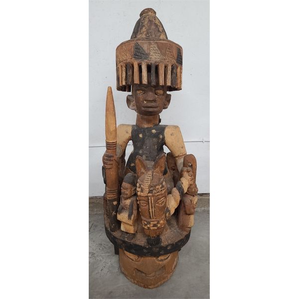 Large 50" Tall Hand Carved Original African Wooden Statue