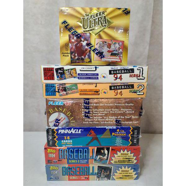 Lot of 7 Sealed Baseball Card Boxes Still in Plastic