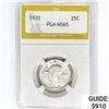 Image 1 : 1920 Standing Liberty Quarter PGA MS65