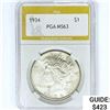 Image 1 : 1934 Silver Peace Dollar PGA MS63