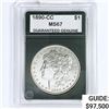 Image 1 : 1890-CC Morgan Silver Dollar GG MS67