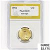 Image 1 : 1994 US 1/4oz Gold $10 Eagle PGA MS70