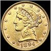 Image 1 : 1894 $5 Gold Half Eagle CLOSELY UNCIRCULATED