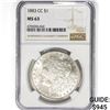 Image 1 : 1883-CC Morgan Silver Dollar NGC MS63