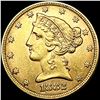 Image 1 : 1882 $5 Gold Half Eagle UNCIRCULATED
