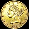 Image 1 : 1882 $5 Gold Half Eagle NEARLY UNCIRCULATED