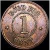 Image 1 : 1863 Civil War Shop Token CLOSELY UNCIRCULATED