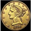 Image 1 : 1880 $5 Gold Half Eagle CLOSELY UNCIRCULATED