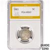 Image 1 : 1883 Liberty Victory Nickel PGA MS63