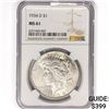 Image 1 : 1934-D Silver Peace Dollar NGC MS61