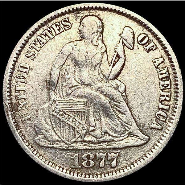 1877-CC Seated Liberty Dime NEARLY UNCIRCULATED
