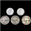 Image 2 : [5] Varied US SILV Coinage [1920-D, 1929-S, [3] 19