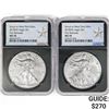 Image 1 : (2) 2018-W American Silver Eagle NGC MS70