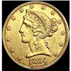 Image 1 : 1884 $5 Gold Half Eagle CLOSELY UNCIRCULATED