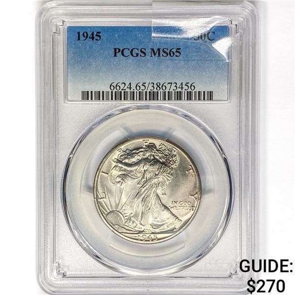 1945 Walking Liberty Half Dollar PCGS MS65