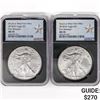 Image 1 : (2) 2018-W American Silver Eagle NGC MS70