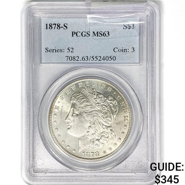 1878-S Morgan Silver Dollar PCGS MS63