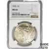 Image 1 : 1925 Silver Peace Dollar NGC MS65