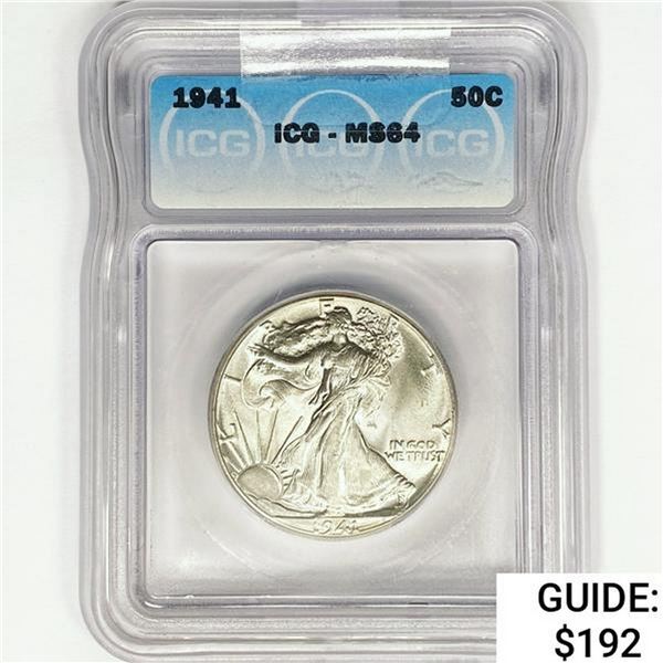 1941 Walking Liberty Half Dollar ICG MS64