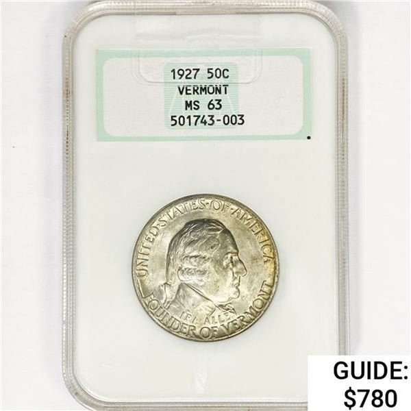 1927 Vermont Half Dollar NGC MS63